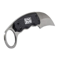 Sog Gambit Karambit Fixed 2.58" Satin Hawkbill Blade Grn Handles Molded Nylon Sheath
