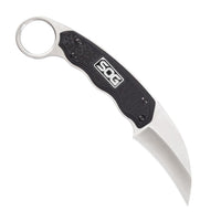 Sog Gambit Karambit Fixed 2.58" Satin Hawkbill Blade Grn Handles Molded Nylon Sheath