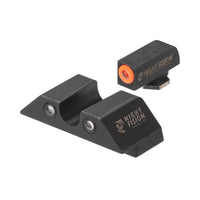 Night Fision Tritium Night Sights For Glock 17/19/34/43/48 - Orange Front Ring/u-notch Black Rear Ri