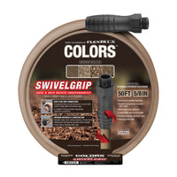 Flexzilla® Colors™ Swivelgrip® Garden Hose 5/8" X 50' 3/4"-11 1/2 Ght Fittings Brown Mulch(boxed)