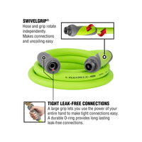 Flexzilla® Swivelgrip® Garden Lead-in Hose 5/8"x10' 3/4"-11 1/2 Ght Fittingszillagreen® (boxed)