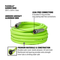 Flexzilla® Swivelgrip® Garden Hose 5/8" X 25' 3/4" - 11 1/2 Ght Fittings Zillagreen® (boxed)