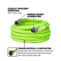 Flexzilla® Swivelgrip® Garden Hose 5/8" X 50' 3/4" - 11 1/2 Ght Fittings Zillagreen® (boxed)