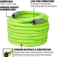 Flexzilla® Garden Hose 3/4" X 100' 3/4" - 11 1/2 Ght Fittings Zillagreen® (boxed)