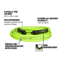 Flexzilla Pro Heavy Duty Lightweight Air Hose 3/8" X 25'