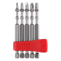 Vessel Impact Ball Torsion Bit Set With Mag Charge Holder (5 Bit Set)