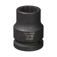 Williams 3/4" Drive Shallow 13/16" Impact Socket 12 Point