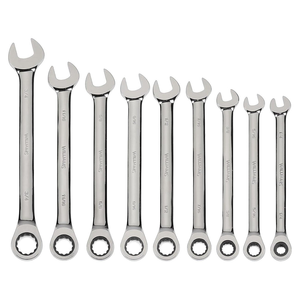 Williams Sae Ratcheting Combination Wrench Set (9-piece)
