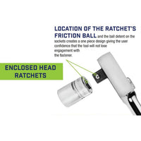 Williams 1/2" Drive Sealed Narrow Head Ratchet 36 Teeth