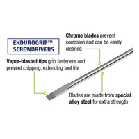 Williams Endurogrip Cabinet Screwdriver: Slotted 1/4" X 4"