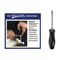 Williams Endurogrip Screwdriver: Slotted 7/16" X 10" With Hex Bolster
