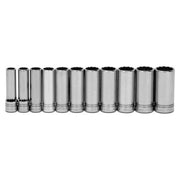 Williams 1/2" Drive Deep Sae Socket Set On Clip Rail  12-point (11 Piece)