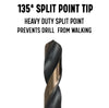 Drill America 1-1/8 Reduced Shank Hss Black & Gold Contractor Drill Bit With 3-flat Shank