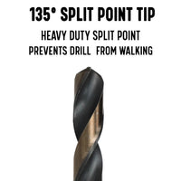 Drill America 1-1/8 Reduced Shank Hss Black & Gold Contractor Drill Bit With 3-flat Shank