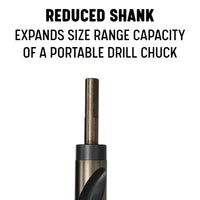 Drill America 1-5/16" Reduced Shank Hss Black & Gold Contractor Drill Bit With 3-flat Shank