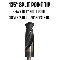 Drill America 15/16" Reduced Shank Hss Black & Gold Kfd Drill Bit 1/2" Shank 3-flat Shank