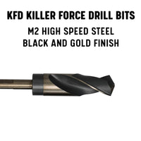 Drill America 15/16" Reduced Shank Hss Black & Gold Kfd Drill Bit 1/2" Shank 3-flat Shank