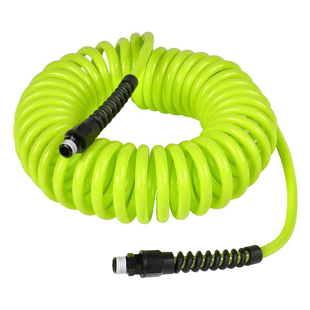 Flexzilla Polyurethane Recoil Hose 1/4in X 25ft W/ 1/4in Mnpt Fittings