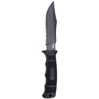 Sog Seal Pup Fixed 4.75" Powder Coated Combo Blade Grn Handles Kydex Sheath
