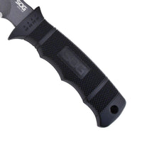 Sog Seal Pup Fixed 4.75" Powder Coated Combo Blade Grn Handles Kydex Sheath