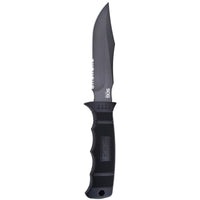 Sog Seal Pup Fixed 4.75" Powder Coated Combo Blade Grn Handles Nylon Sheath