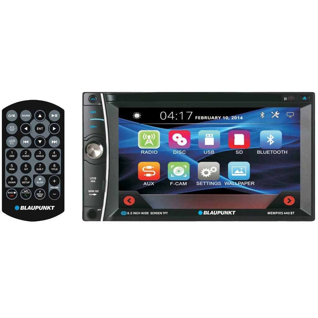 Blaupunkt Double Din Dvd/cd Receiver With 6.2" Touch Screen And Bluetooth
