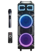 Maxpower 2 X 10"karaoke Trolley Speaker With X-bass Bluetooth & Rechargeable Battery