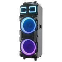 Maxpower 2 X 10"karaoke Trolley Speaker With X-bass Bluetooth & Rechargeable Battery