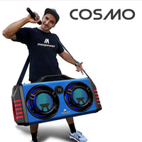 Maxpower Portable Dual 8" Karaoke Bluetooth Speaker With Flashing Led Lights (blue)