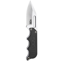 Sog Instinct Knife-non-folding 2.3" Blade-black And Silver Handle-satin Finish