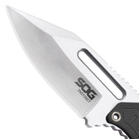 Sog Instinct Knife-non-folding 2.3" Blade-black And Silver Handle-satin Finish