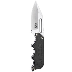Sog Instinct Knife-non-folding 2.3" Blade-black And Silver Handle-satin Finish