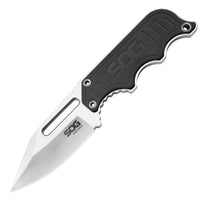 Sog Instinct Knife-non-folding 2.3" Blade-black And Silver Handle-satin Finish