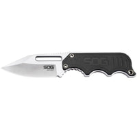 Sog Instinct Knife-non-folding 2.3" Blade-black And Silver Handle-satin Finish