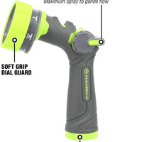 Flexzilla® Heavy Duty 7-pattern Adjustable Flow Garden Hose Nozzle (boxed)