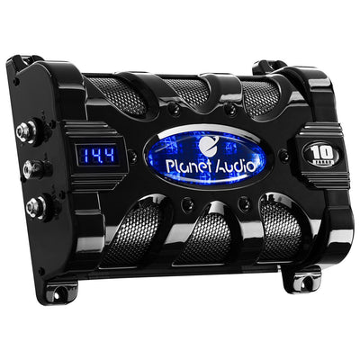 Planet 10 Farad Capacitor With Digital Voltage Display Blue Illumination