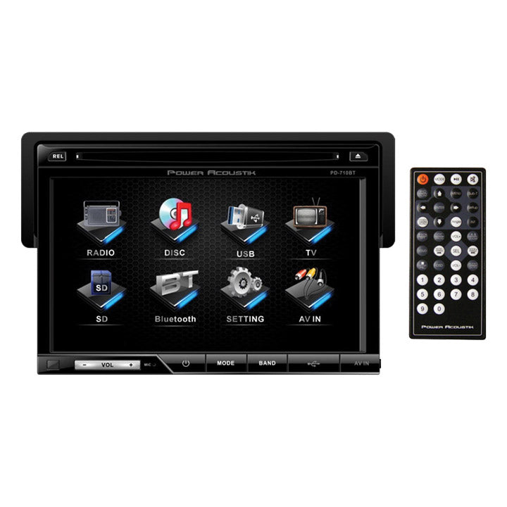Power Acoustik Oversized 7" Detach Touch Screen Receiver Tft/lcd Dvd Am/fm  Bluetooth A2dp