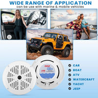Pyle Marine 6.5” Dual Cone Speakers (white)