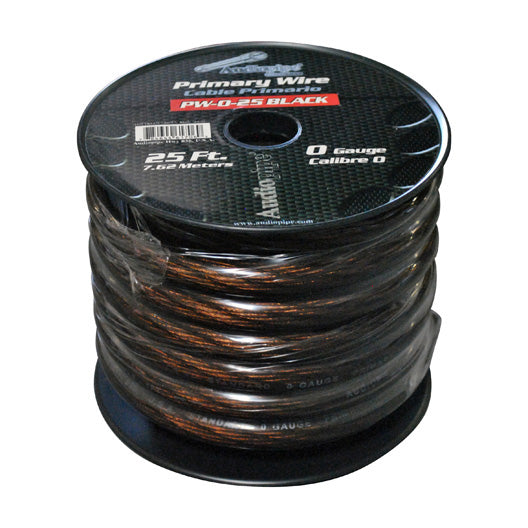 Audiopipe Power Cable 0-gauge 25 Foot Spool - Black