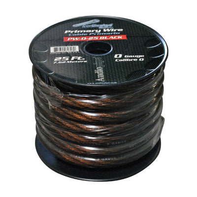 Audiopipe Power Cable 0-gauge 25 Foot Spool - Black