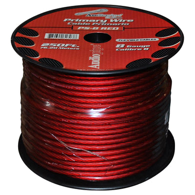 Audiopipe Power Cable 8-gauge 250 Foot Spool - Red