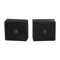 Qpower Empty 6.5" Square Speaker Enclosure Pair Qbomb (spray On Black Bedliner Coating)