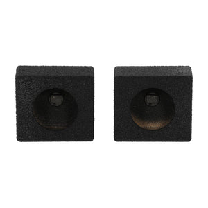 Qpower Empty 6.5" Square Speaker Enclosure Pair Qbomb (spray On Black Bedliner Coating)