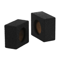 Qpower Empty 6.5" Square Speaker Enclosure Pair Qbomb (spray On Black Bedliner Coating)