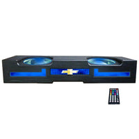 Qpower Qluxe Dual 10″ Vented With Rgb Led Illumination Chevy 2014-2018 Crew Cab