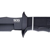 Sog Tech Bowie - Fixed 6.4" Black Plain Blade Kraton Handle Kydex Sheath
