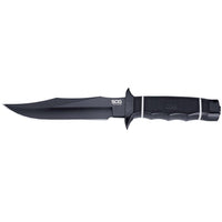Sog Tech Bowie - Fixed 6.4" Black Plain Blade Kraton Handle Kydex Sheath