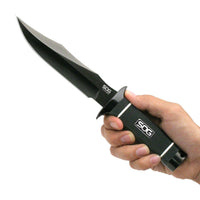 Sog Tech Bowie - Fixed 6.4" Black Plain Blade Kraton Handle Kydex Sheath