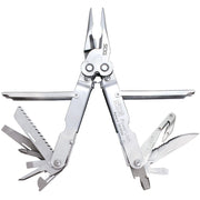 Sog Powerlock W/ V-cutter Stainless Finish 18 Tool Multi-tool With Nylon Sheath