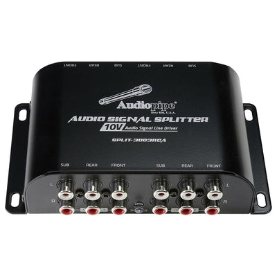Audiopipe Rca 1 In /3 Out Splitter With 10 Volt Audio Signal Line Driver
